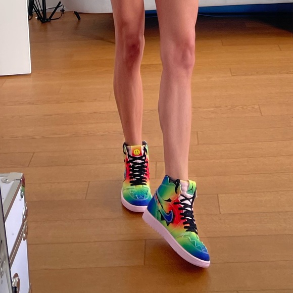 J. Balvin x Air Jordan 1 Retro OG High 'Colores Y Vibras' Sneakers size US M 8.5 - Picture 12 of 14